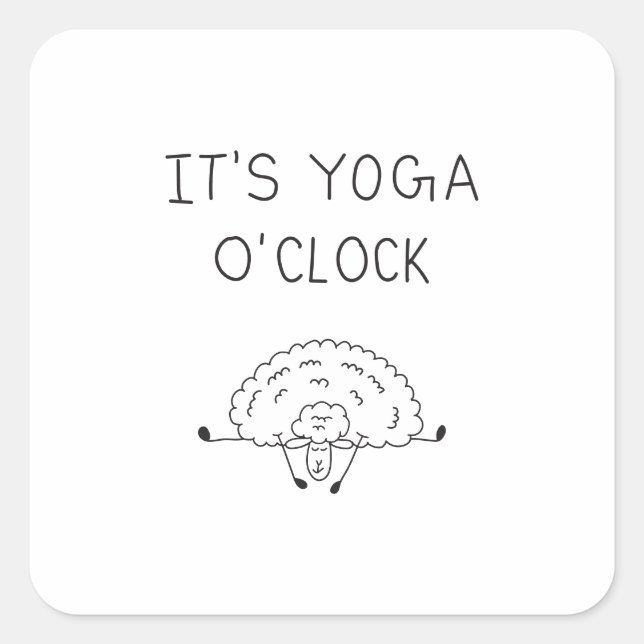 It’s Yoga O’Clock Sheep Quadratischer Aufkleber (Vorderseite)