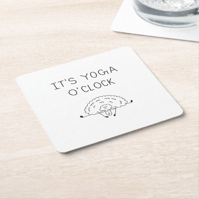 It’s Yoga O’Clock Sheep Rechteckiger Pappuntersetzer (angewinkelt)
