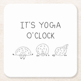 It’s Yoga O’Clock Sheep Rechteckiger Pappuntersetzer