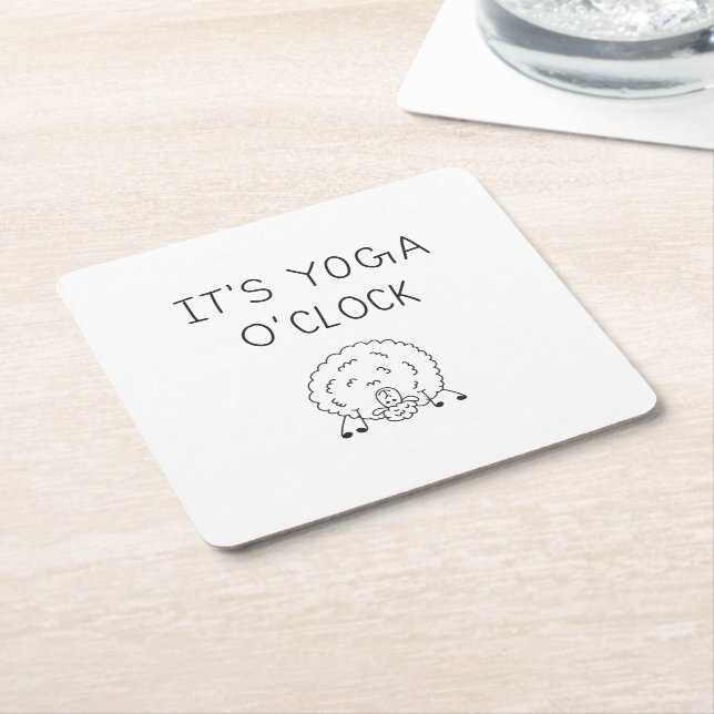 It’s Yoga O’Clock Sheep Rechteckiger Pappuntersetzer (angewinkelt)