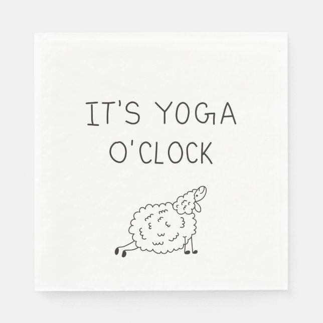 It’s Yoga O’Clock Sheep Serviette (Vorderseite)