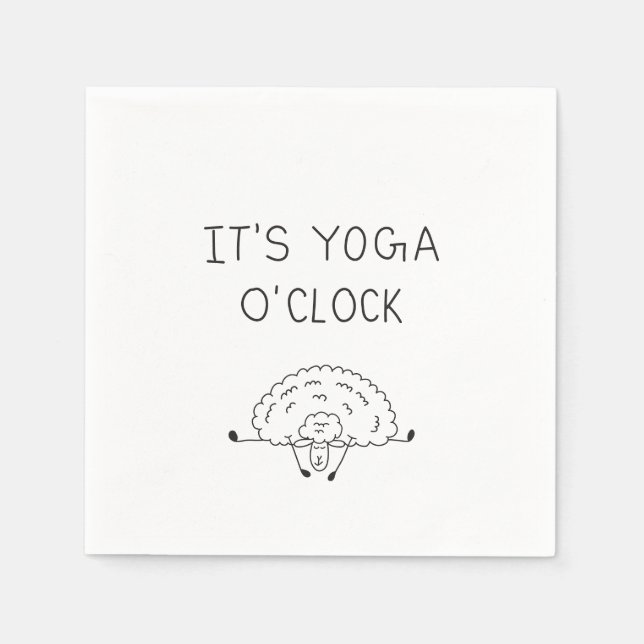 It’s Yoga O’Clock Sheep Serviette (Vorderseite)
