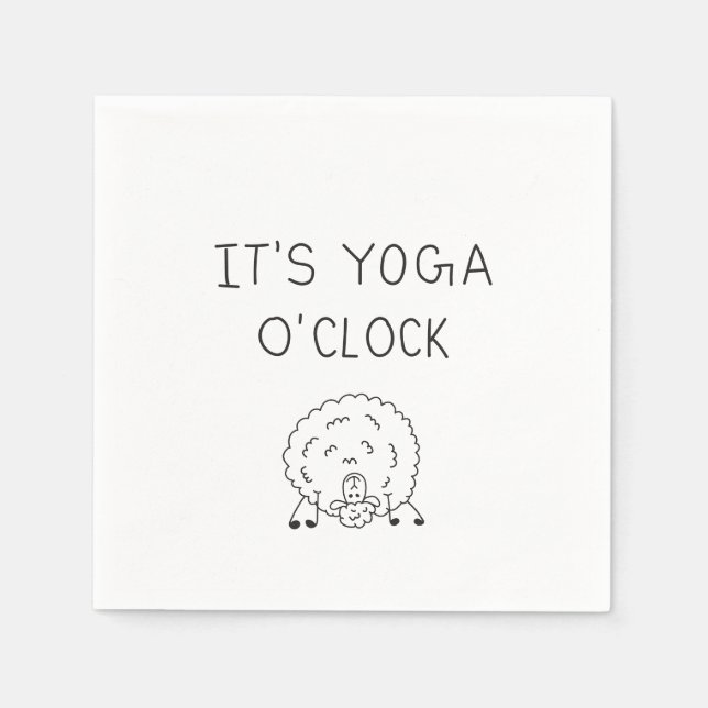 It’s Yoga O’Clock Sheep Serviette (Vorderseite)
