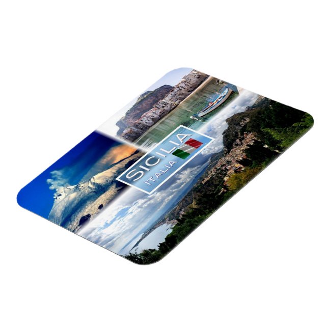 IT Sicilia - Ätna - Cefalu' - Taormina Magnet (Linke Seite)