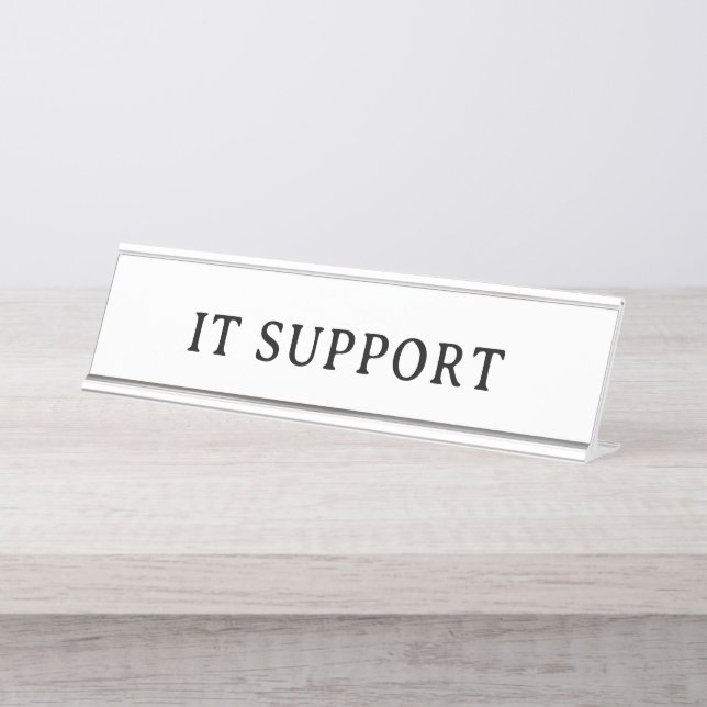 IT-SUPPORT | Professionell Modern Schreibtischnamensplakette (Vorderseite )