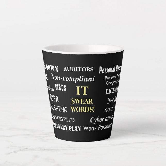 IT Swear Words Funny CIO Computing Geschenk Milchtasse (Vorderseite)