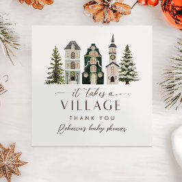 It Takes a Village Christmas Baby Shower Serviette
