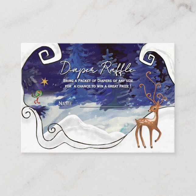 It Takes a Village Diaper Raffle Ticket Ice Blue  Begleitkarte (Vorderseite)