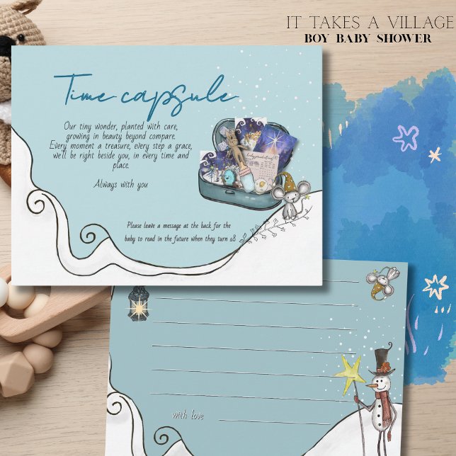 It Takes a Village: Ice Blue Time Capsule Card Einladung (It Takes a Village Ice Blue Time Capsule Card)