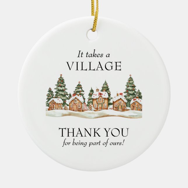 It Takes a Village Teacher Appreciation Christmas Keramik Ornament (Vorne)