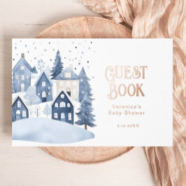 It Takes a Village Winter Baby Boy Shower Gästebuch