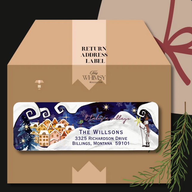 It Takes a Village Winter Guardian Baby Shower  (It Takes a Village Winter Guardian Baby Shower Label)