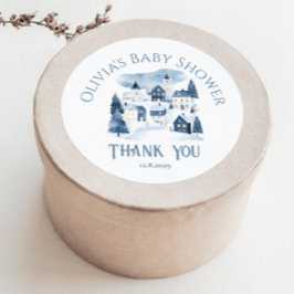 It takes a Village Winter Night Snow Thank you Runder Aufkleber