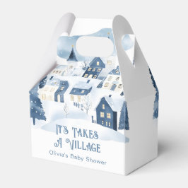 It Takes a Village Winter Snow Baby Shower Geschenkschachtel