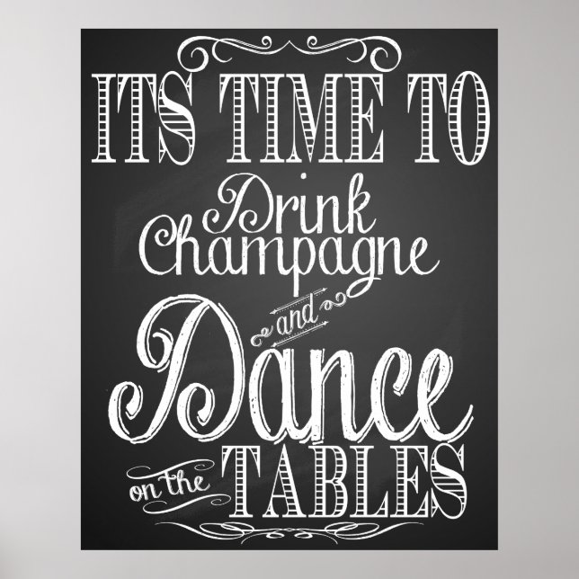 "It time drink" Chalkboard Poster (Vorne)