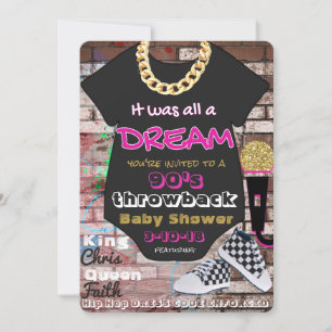 It was all a Dream  90's Hip Hop Pink & Gold Einladung