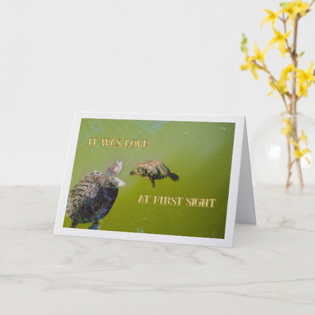 It Was Love At First Sight /Happy Anniversary Karte (Gelbe Blume)