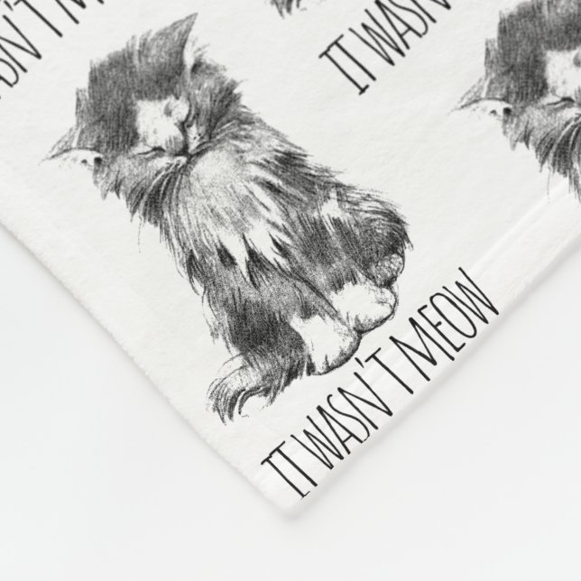 It Wasn't Meow Cute Fluffy Kitten Fleecedecke (Ecke)