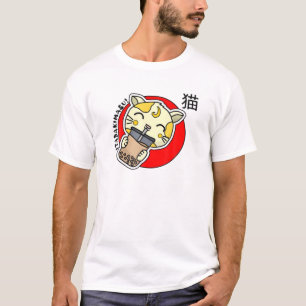 Itadakimasu! Niedlich Japanischer Neko Cat Boba Te T-Shirt