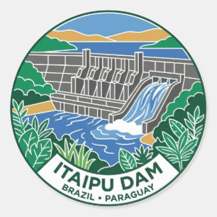 Itaipu-Staudamm Brasilien / Paraguay Runder Aufkleber