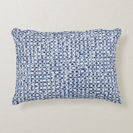 Itajime Shibori blaues Karo-Textilgeometrische Dekokissen