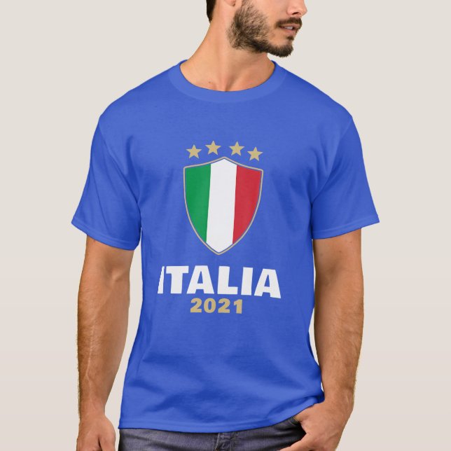 Italia 2021 Football Fan Jersey Italien T-Shirt (Vorderseite)