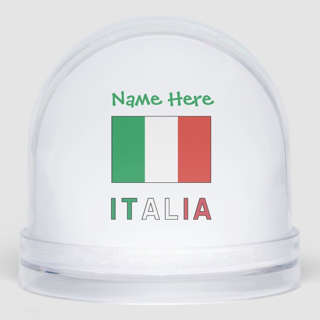 Italia Bandiera Italiana Green Personalisiert Schneekugeln (Vorderseite)