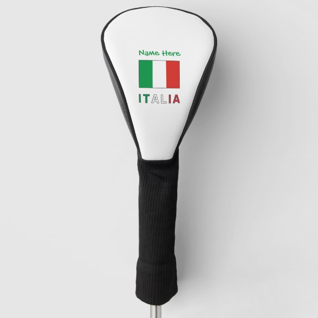 Italia Bandiera Italiana Grüne Personalisierung Golf Headcover (Vorderseite)