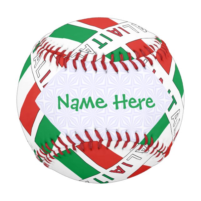 Italia Bandiera Italiana Tiled Green Personalisier Baseball (Vorderseite)