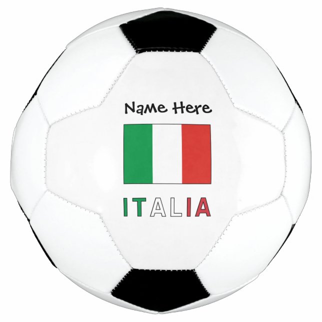 Italia e Bandiera Italiana con il Tuo Nome Soccer Fußball (Vorderseite)