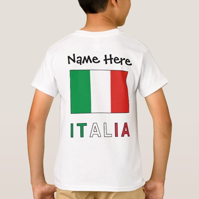 Italia e Bandiera Italiana con il Tuo Nome T-Shirt (Rückseite)
