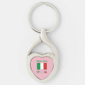 Italia e Bandiera Italiana Grüne Personalisierung Schlüsselanhänger