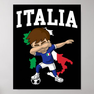 Italia Fußball Junge Italien Italien Flagge Karte Poster
