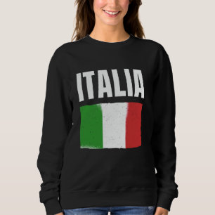 Italia Italienische Flagge Groß Fett Einfach Land Sweatshirt
