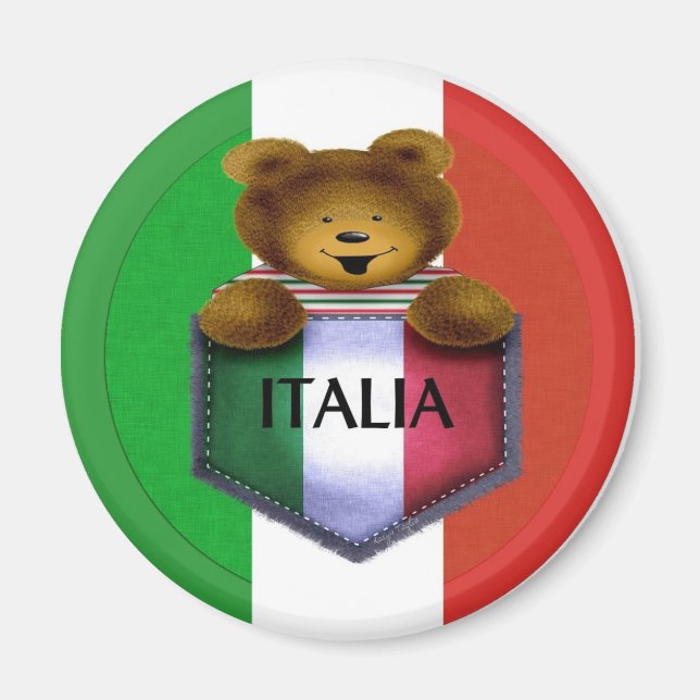Italia Pocket Bear Magnet (Vorne)