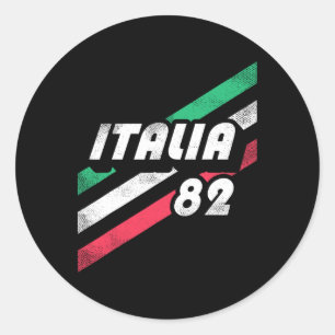 Italia Retro Italien 80er Jahre Vintage-Look Itali Runder Aufkleber