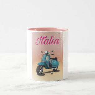 Italia Roller-Reiseplakat Zweifarbige Tasse