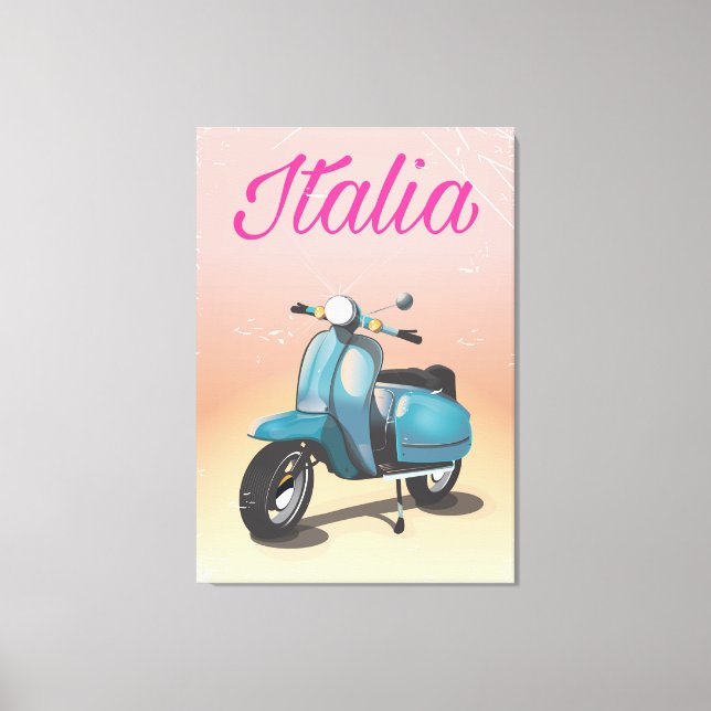 Italia Scooter Reiseplakat Leinwanddruck (Vorderseite)