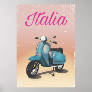 Italia Scooter Reiseplakat Poster
