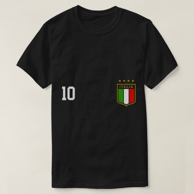 Italia Team Sports Number 10 Italien Fußball Itali T-Shirt (Design vorne)