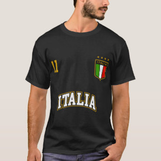 Italia Team Sports Number 11 Fußball Italienische T-Shirt