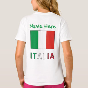 Italia und Bandiera Italiana Green Personalisierun T-Shirt