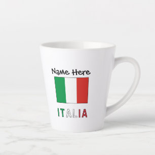 Italia und Italienische Flagge mit deinem Namen Milchtasse