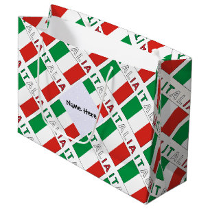 Italia und Italienische Flagge mit Ihrem Namen gek Große Geschenktüte
