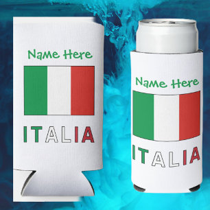 Italia und Italienische Flagge mit Ihrem Namen Selters Dosenkühler