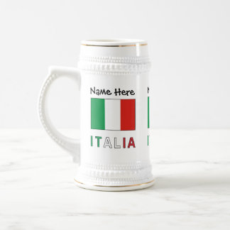 Italia und personalisierte italienische Flagge Bierglas