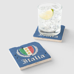 Italia-Wappen Steinuntersetzer