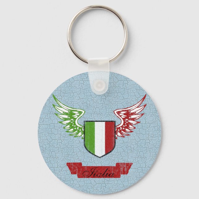 Italia Winged Vintag Flag Schlüsselanhänger (Vorderseite)