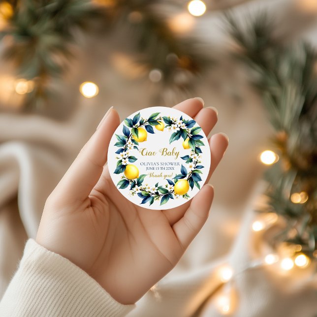 Italian Amalfi Ciao Baby Thank You Stickers  (Von Creator hochgeladen)