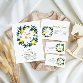 Italian Amalfi Lemon Wreath Ciao Baby Baby Shower Dankeskarte
